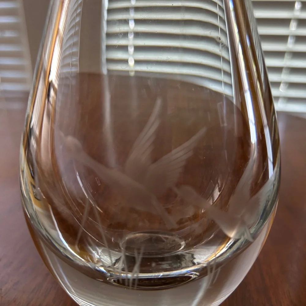 Elegant Glass Numbered 6 inch tall clear glass VASE